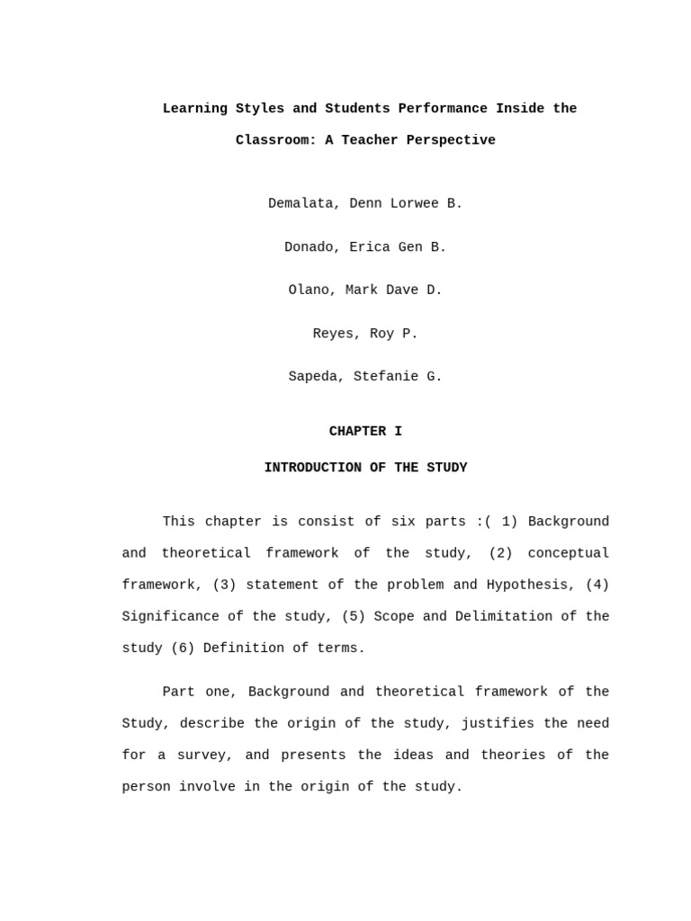 1-Learning Styles and Students Performance Inside The Classroom A ...