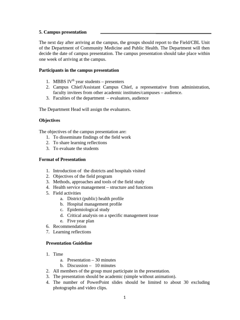Presentation and Report Writing Guidelines | PDF