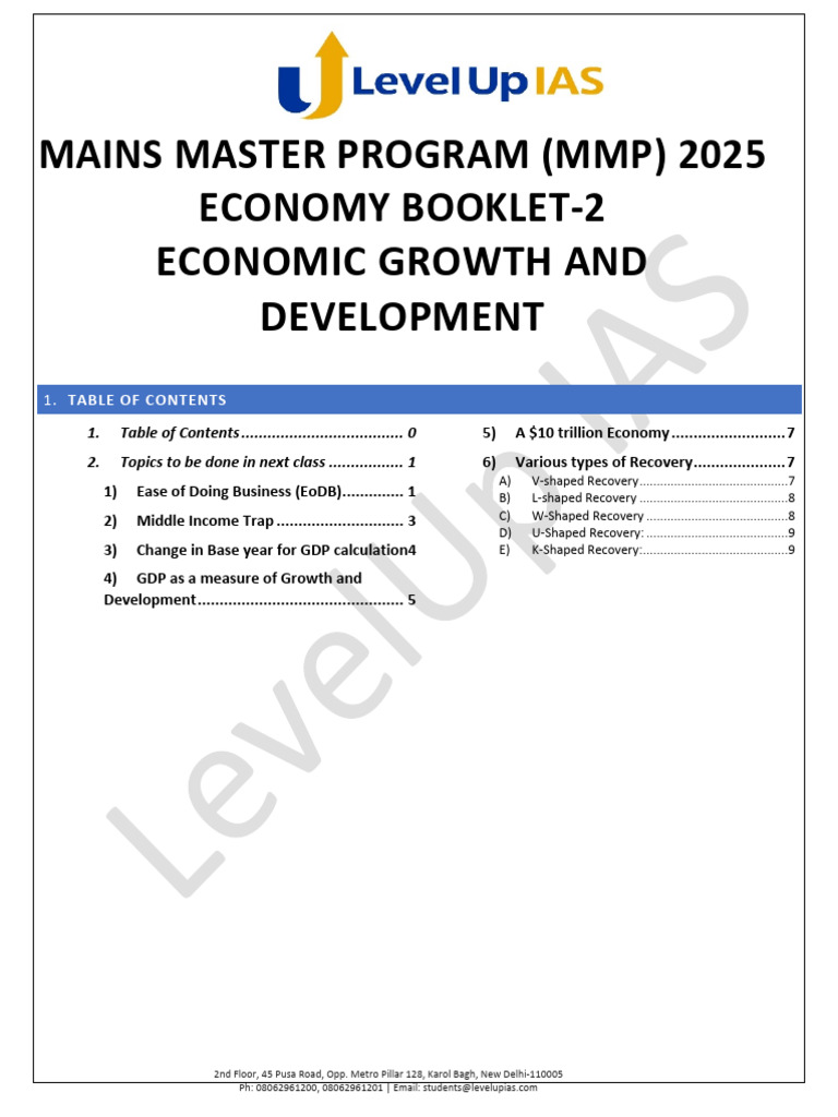 Economic Growth and Development: Mains Master Program (MMP) 2025 ...