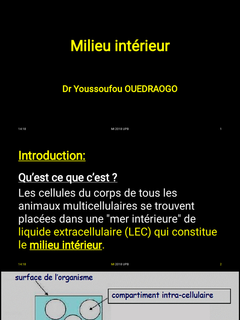Comprendre le milieu intérieur | PDF | Sang | Lymphe