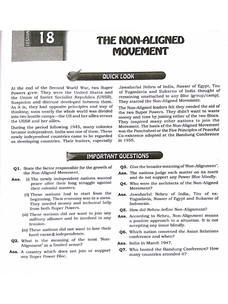 The Non Aligned Movement | PDF