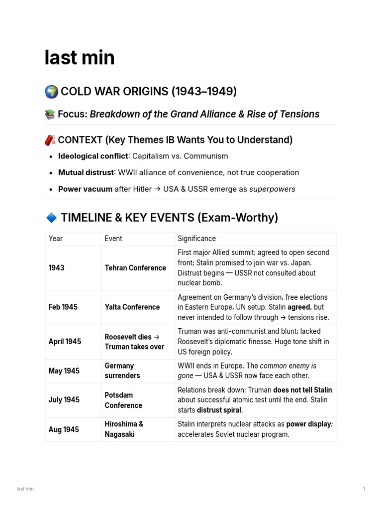 Cold War Origins and Key Events | PDF | Cold War | Soviet Union