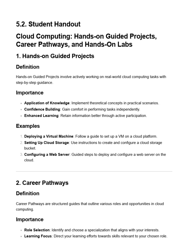 Hands-On Guided Project & Career Pathways and Hands-On Lab | PDF ...