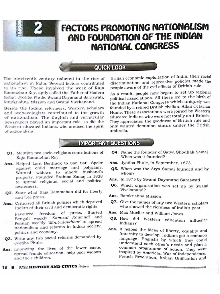 Factors Promoting Nationalism and Foundation of The Indian National ...