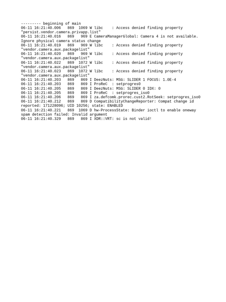 Camera Access Errors and Warnings | PDF