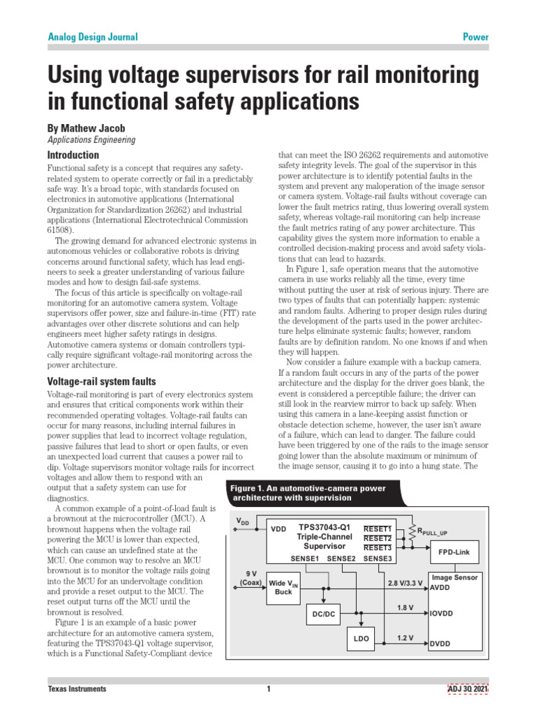 Voltage Supervisors in Automotive Safety | PDF | Computer Engineering