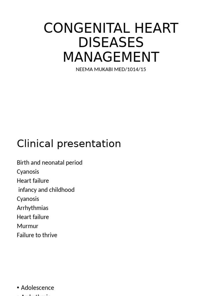 Congenital Heart Disease Management Guide | PDF | Heart Failure | Heart