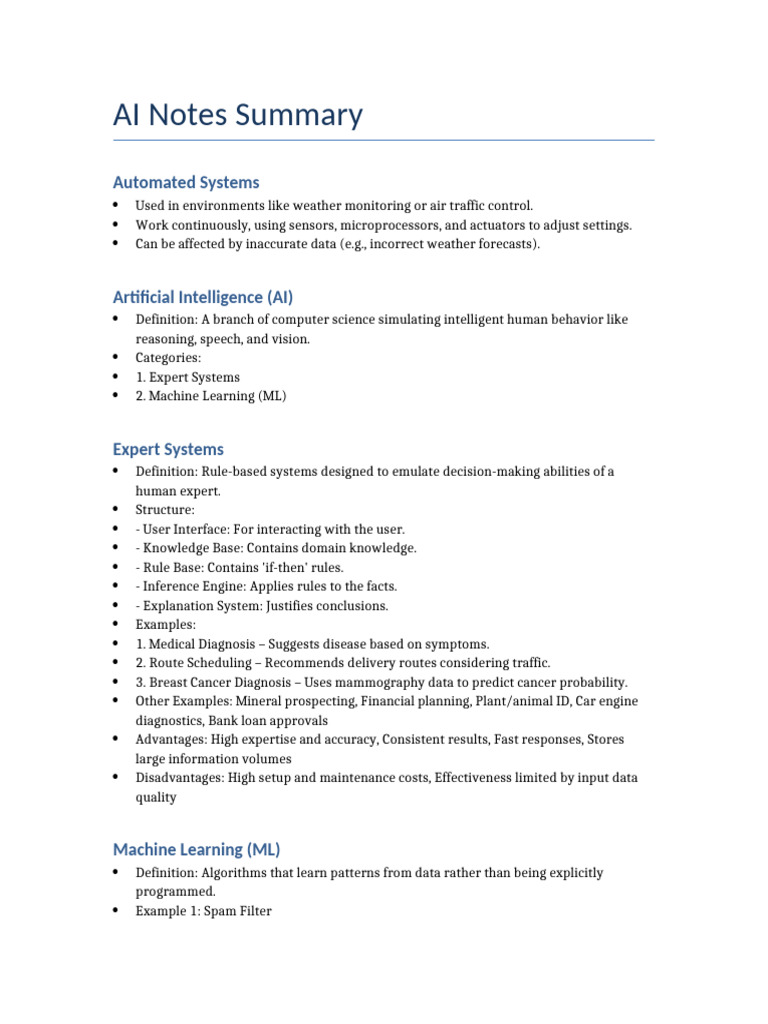 AI Summary Notes and Insights | PDF