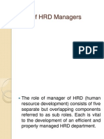 Role of HRD Manager