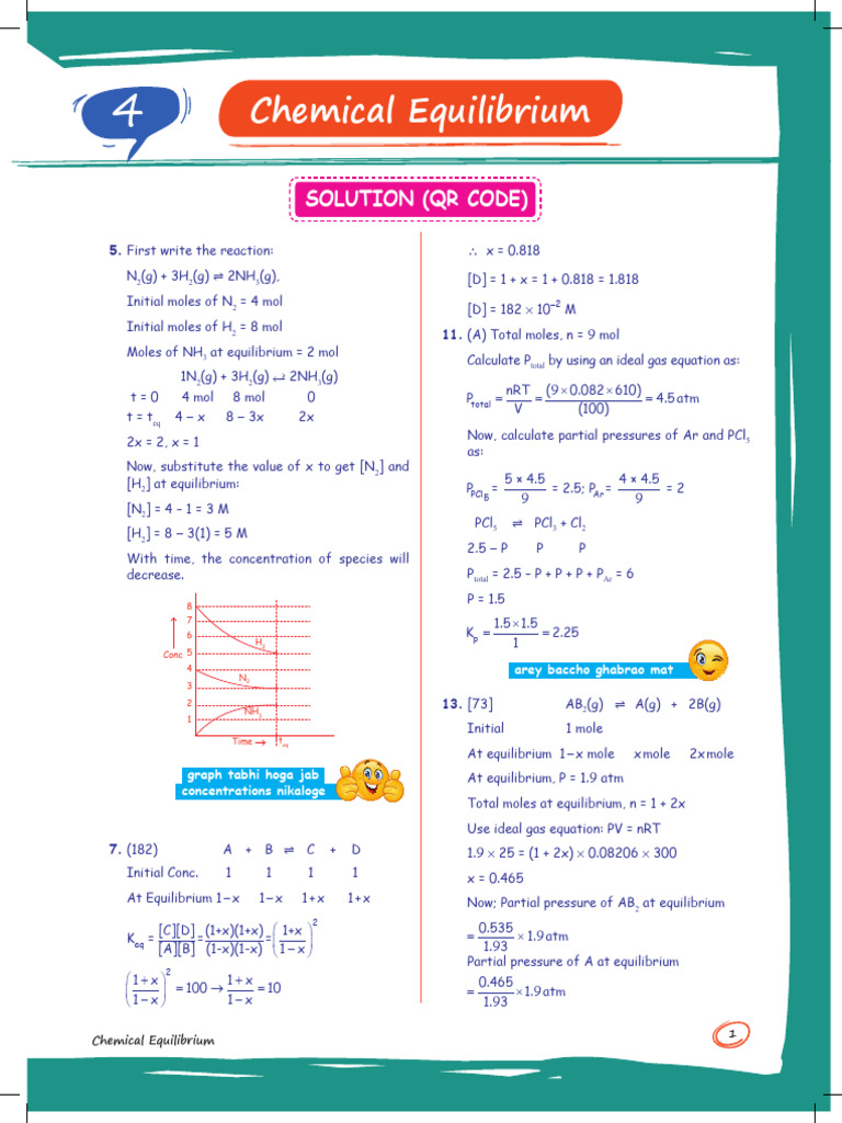 Chemical Equilibrium | PDF | Chemical Equilibrium | Mole (Unit)