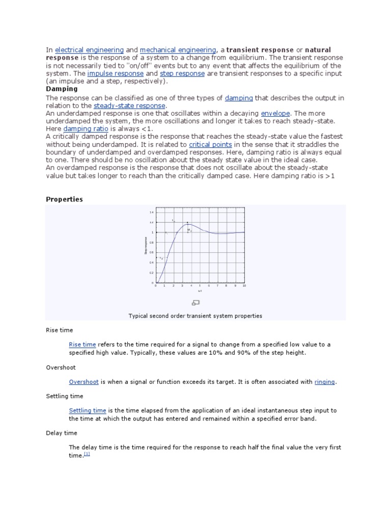 Types of Damping in Transient Response | PDF