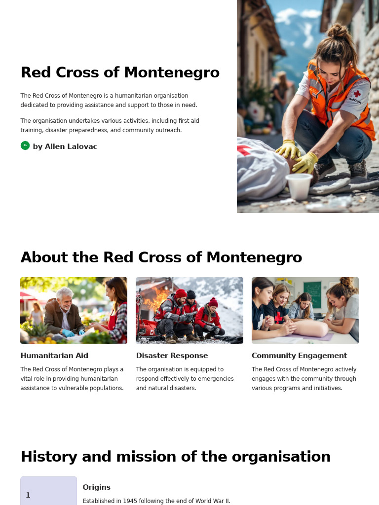 Red Cross Montenegro: Humanitarian Aid Overview | PDF | American Red ...