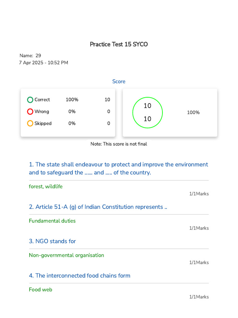 Practice Test 15 SYCO | PDF