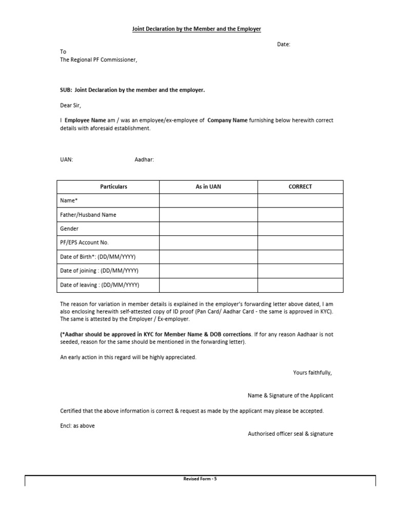 Joint Declaration Proceedure | PDF