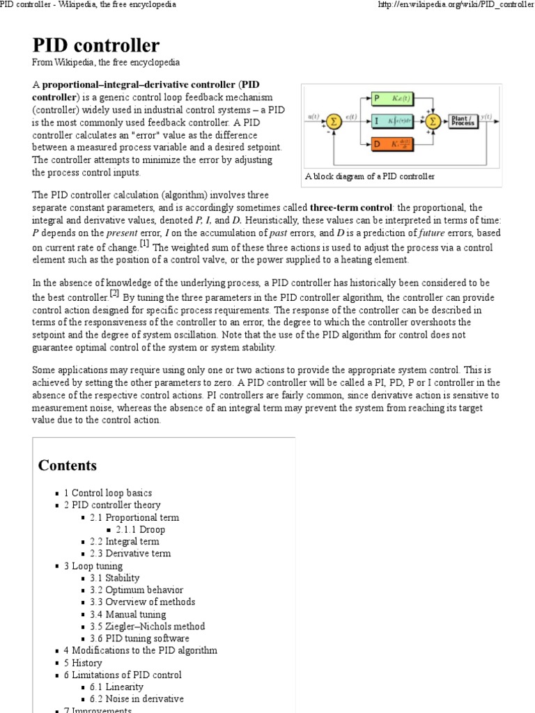 PID Controller | PDF | Control Theory | Control System