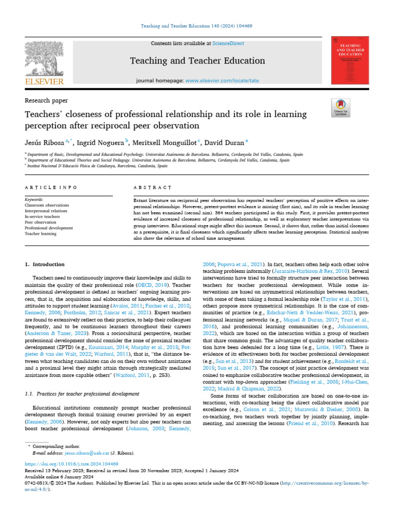 Teacher Relationships and Learning Impact | PDF | Teachers | Learning