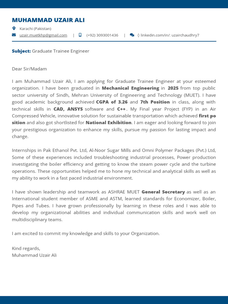 Graduate Trainee Engineer Application | PDF