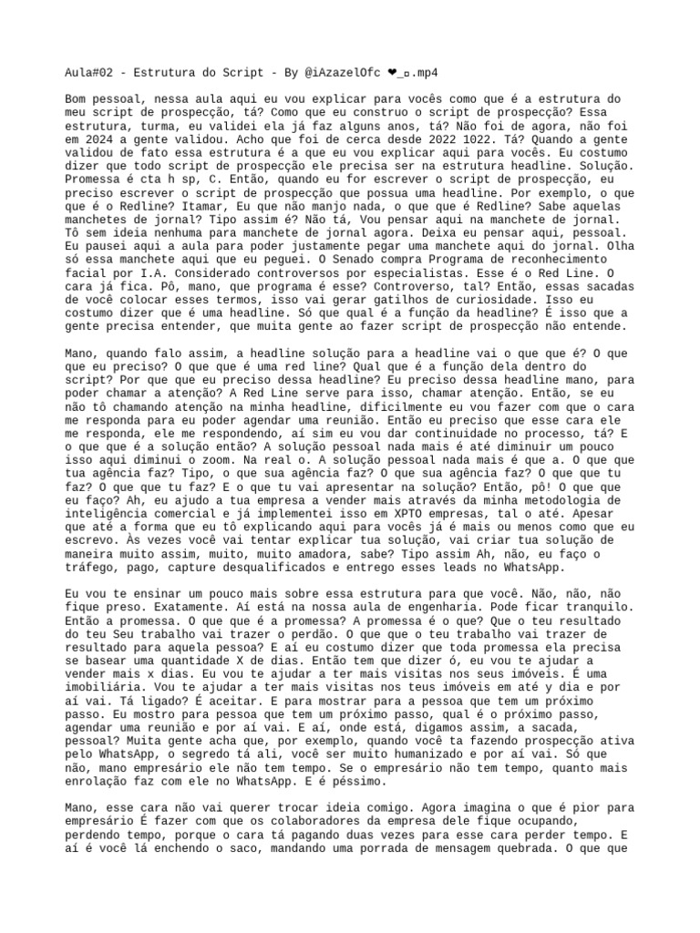 Estrutura de Script de Prospecção | PDF | Tempo