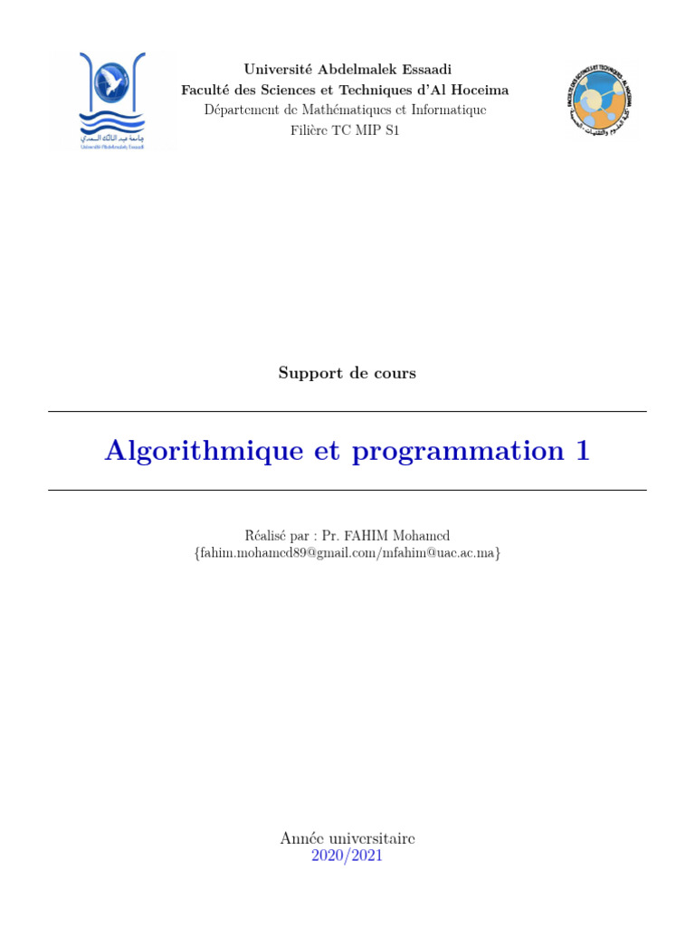 Introduction à l'Algorithmique et Programmation | PDF | Décimal codé ...