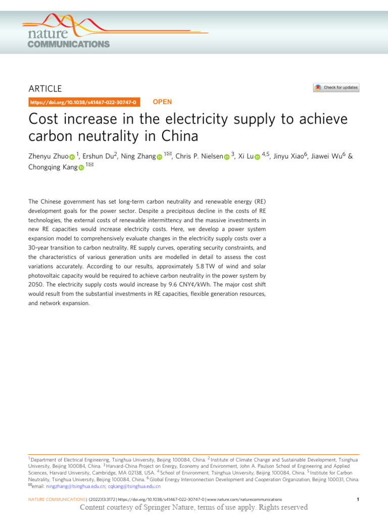 Cost Increase in The Electricity Supply To Achieve | PDF | Wind Power ...