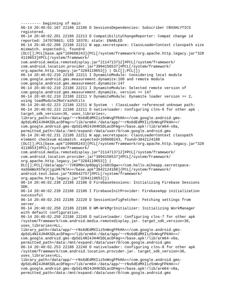 Com - Hello.miheapp - Secretspace Logcat | PDF | Software | Computing