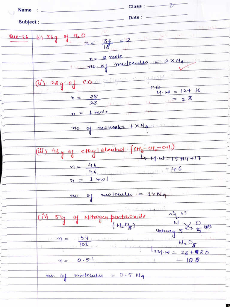 Answer Key of 11th Full Portion Test | PDF