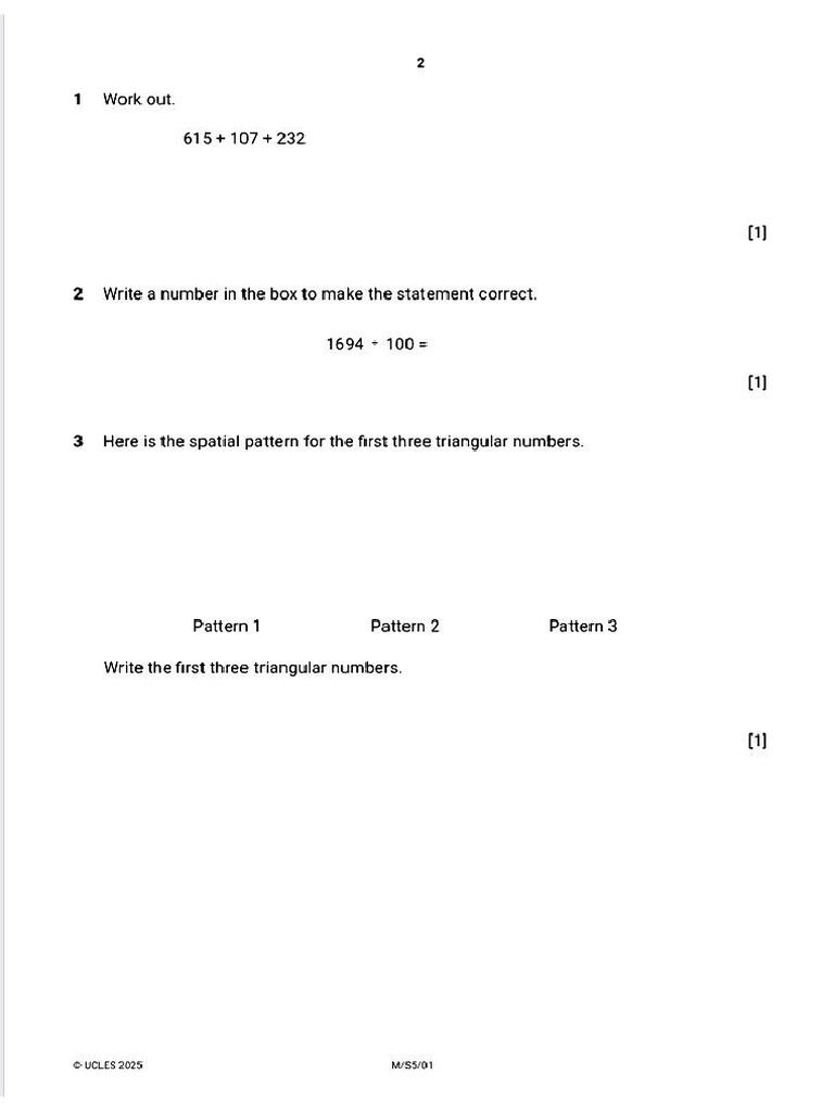 Progression Mathematics Paper 1 | PDF