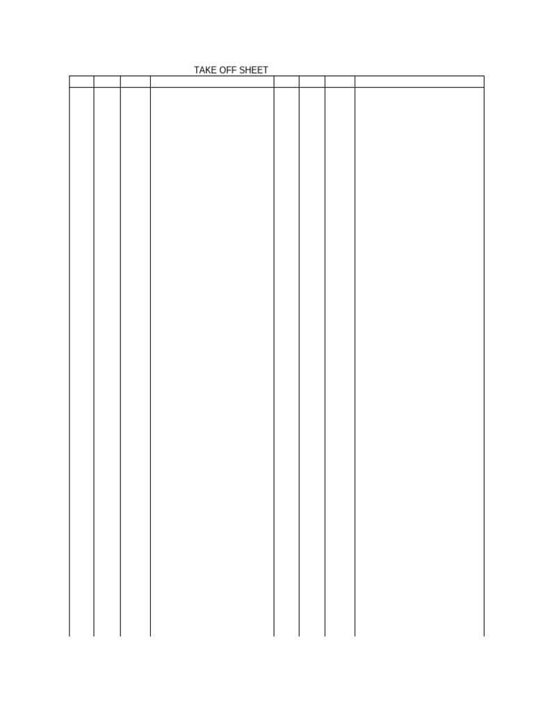 Manual Take Off Sheet | PDF