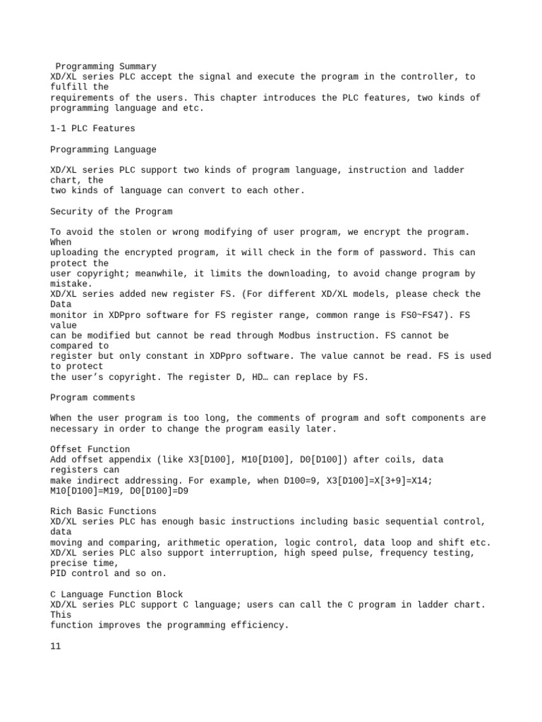 XD/XL Series PLC Programming Overview | PDF | Programmable Logic ...