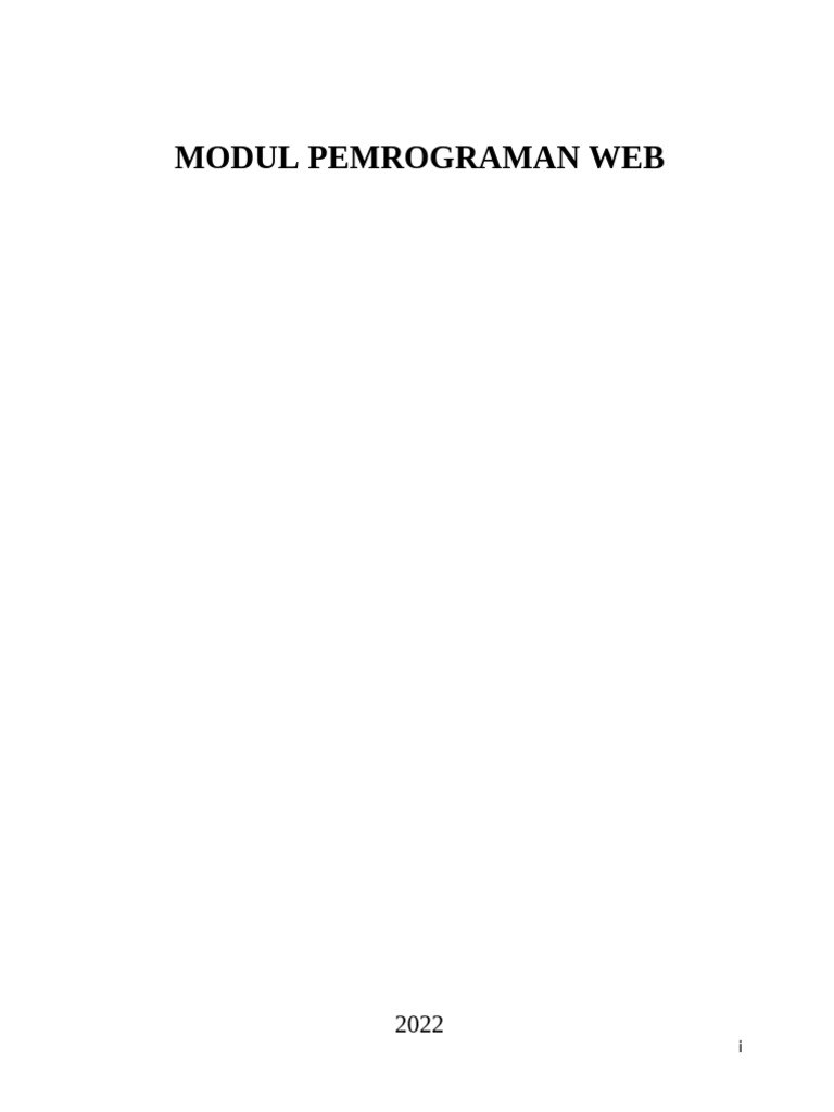 Modul Pemrograman Web HTML dan PHP | PDF