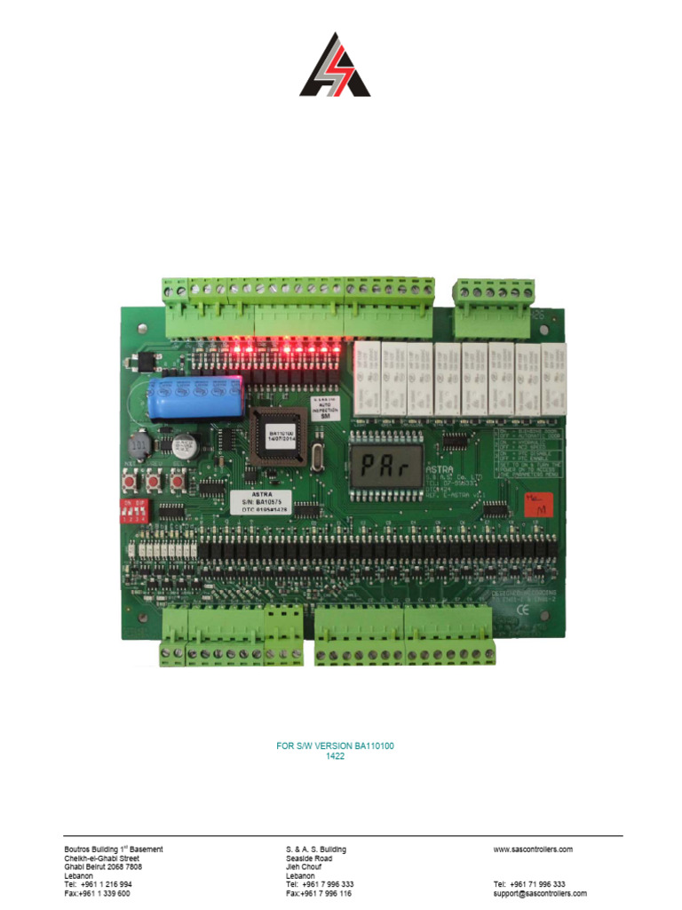 Elevator Control Module User Manual | PDF | Elevator | Switch