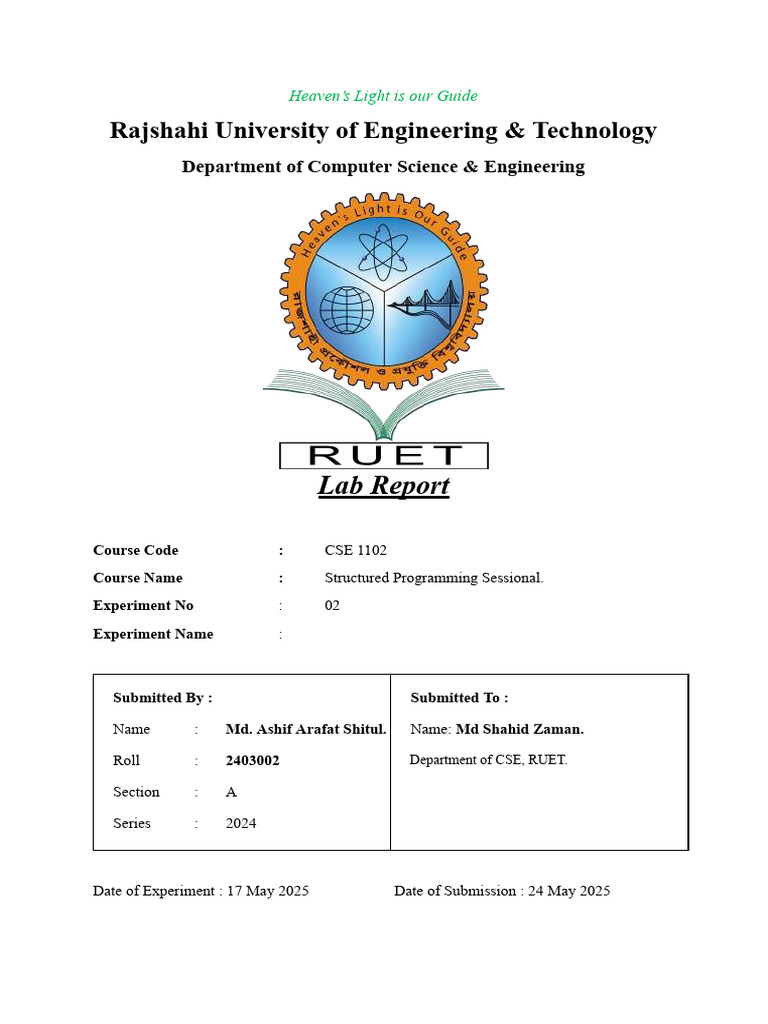 CSE 1102 Lab Report: Train Ticket Code | PDF