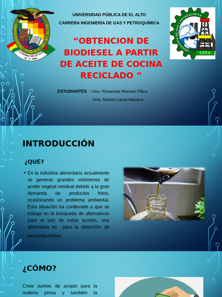 Obtención de Biodiesel de Aceite Reciclado | PDF | Biodiésel ...