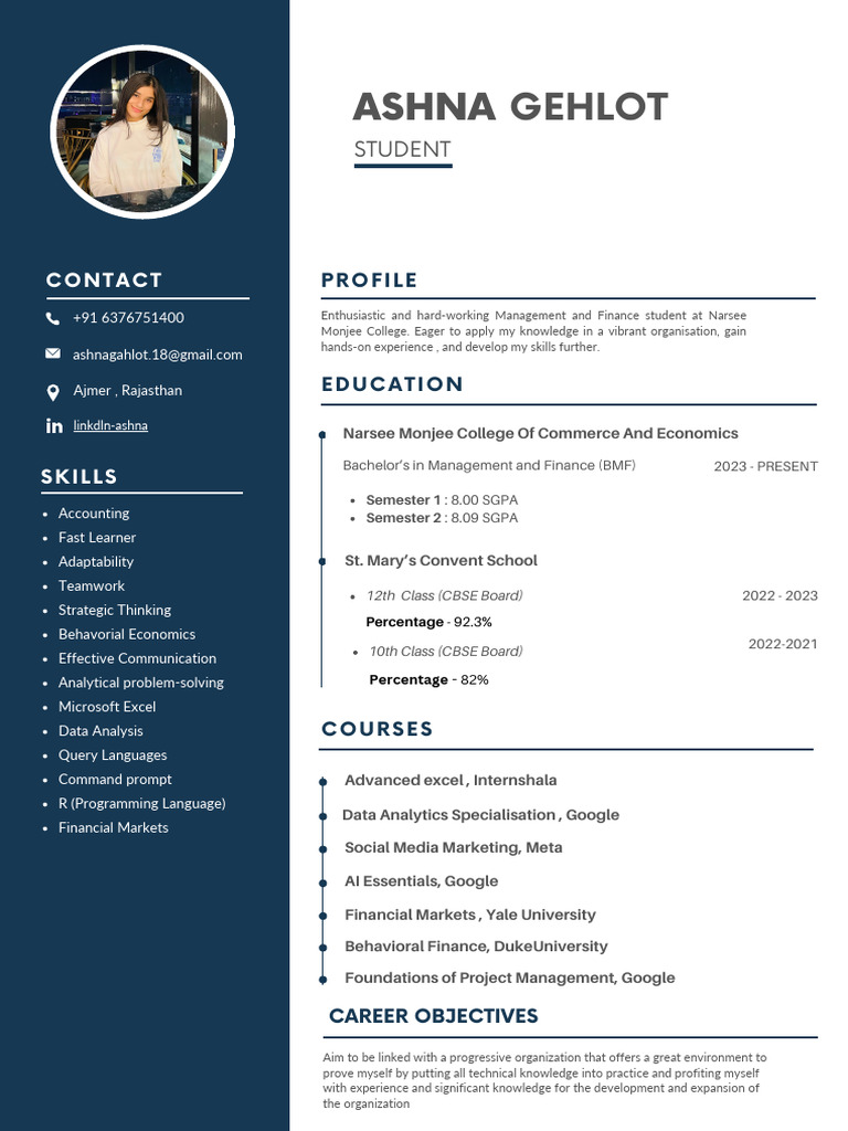 Blue Simple Professional CV Resume | PDF