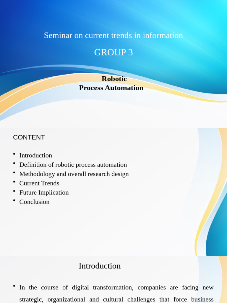 Seminar On Current Trends in Information | PDF | Automation | Business