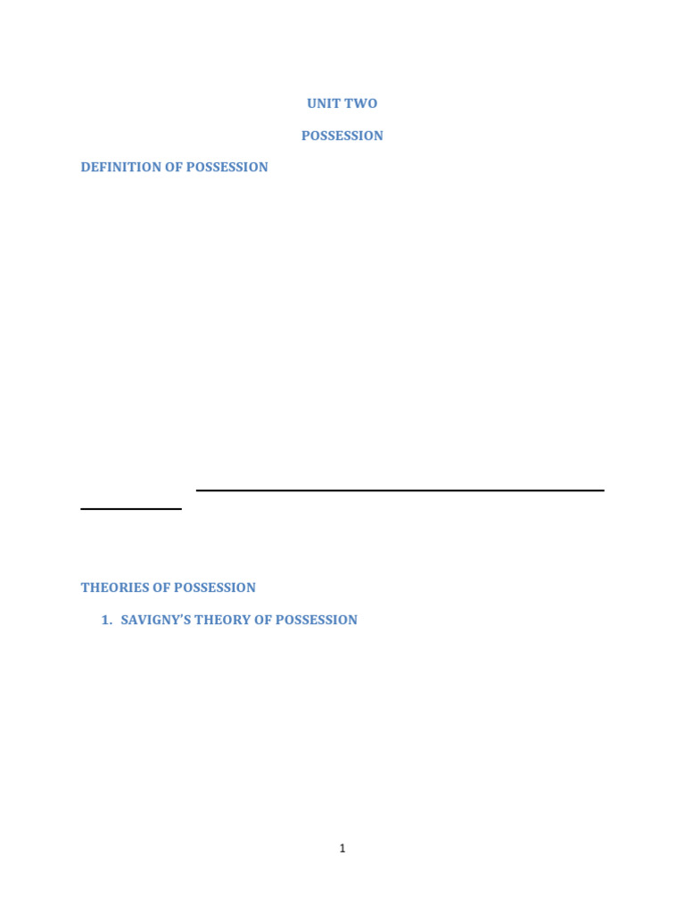 Understanding Legal Possession Theories | PDF | Adverse Possession ...