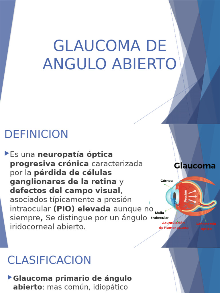 Glaucoma de Angulo Abierto | PDF | Glaucoma | Enfermedades y trastornos