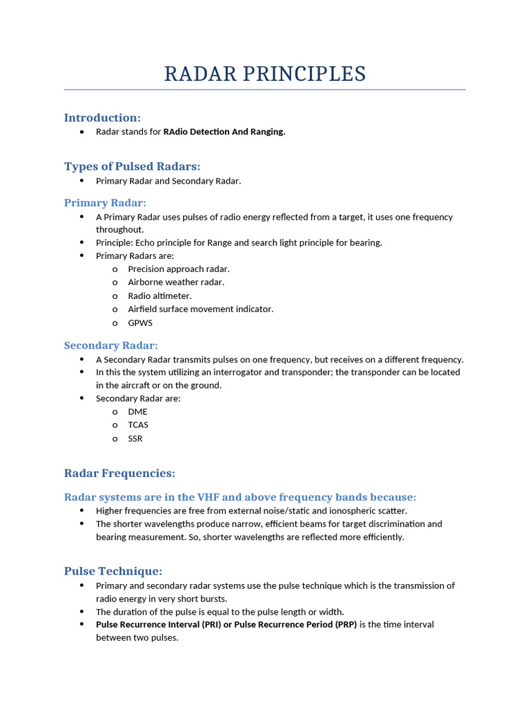 Radar Principles Pdf