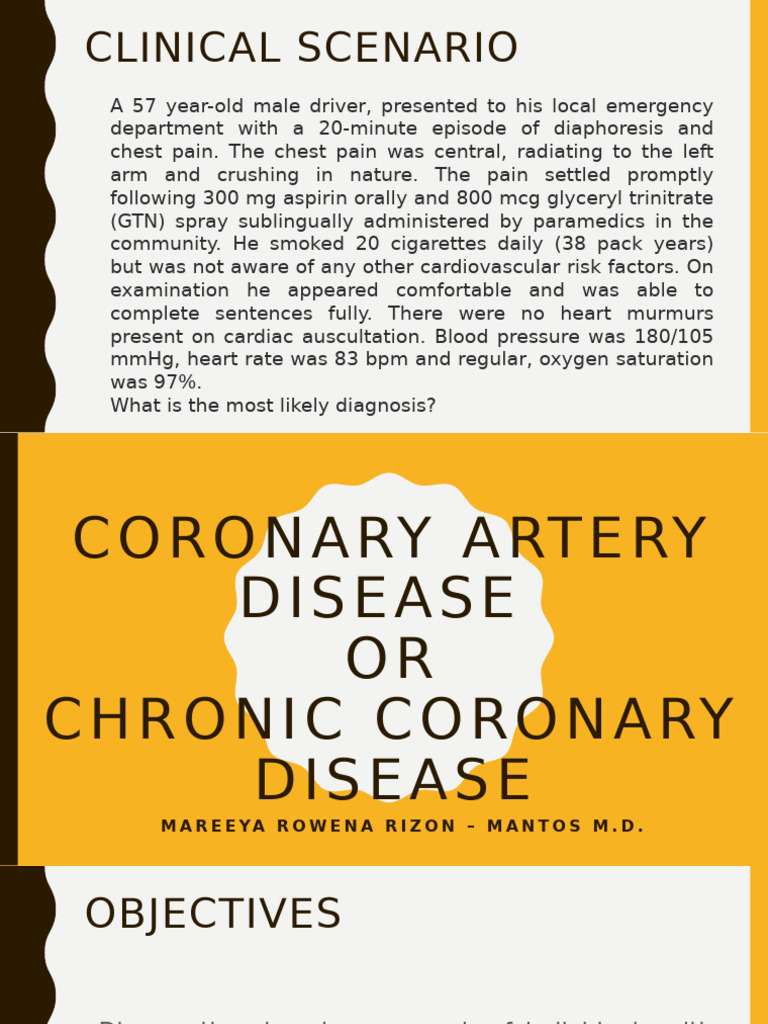 Chronic Coronary Disease Management Guide | PDF | Myocardial Infarction ...