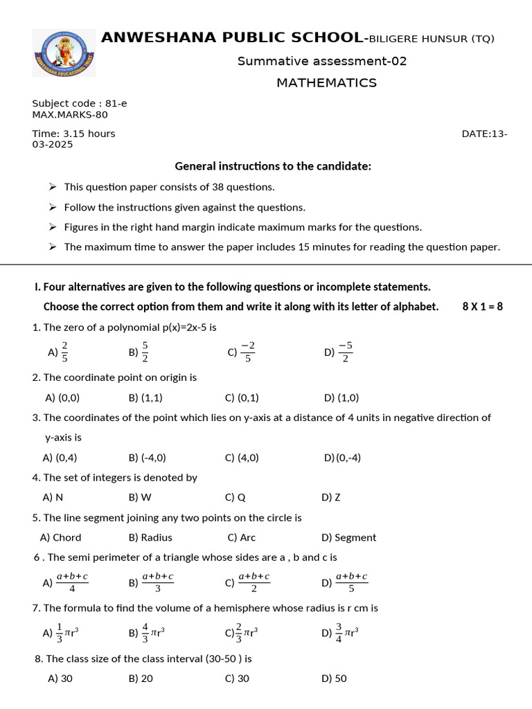 6th Grade Integer Assessment Paper | PDF | Area | Euclidean Geometry