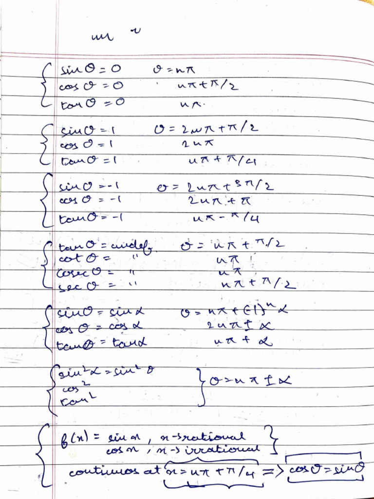 ShortNotes Maths Formulas | PDF
