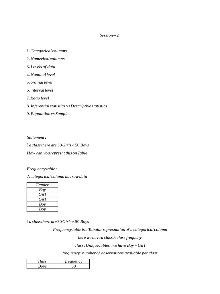 Statistics Session 2 Representations | PDF | Statistics | Statistical ...