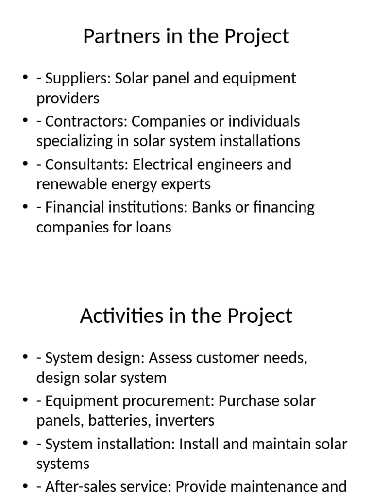 Solar Project Partnerships and Costs | PDF