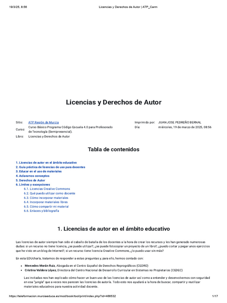 Licencias de Autor para Docentes | PDF | Licencia Creative Commons ...