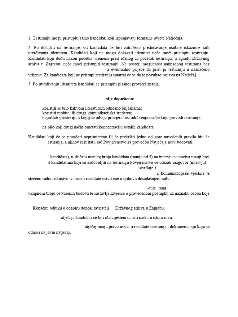 Pravila Testiranja | PDF