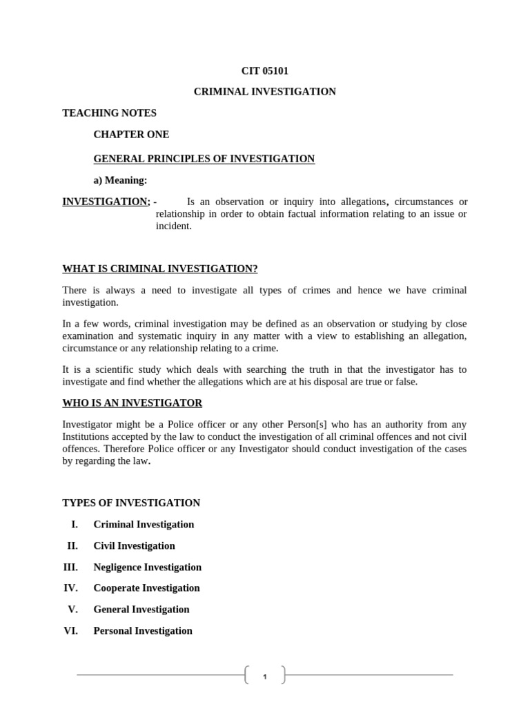 Principles of Criminal Investigation | PDF | Fingerprint | Crime Scene