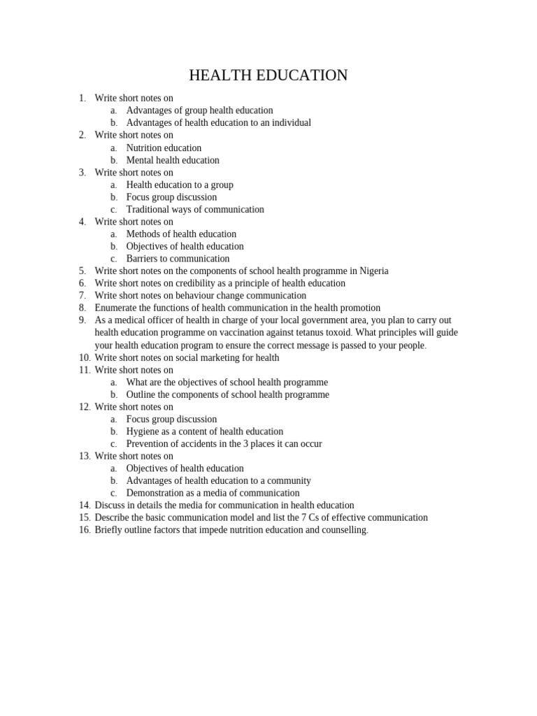 Health Education Overview and Methods | PDF