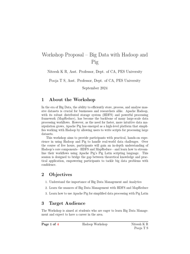 Big Data Workshop: Hadoop & Pig Training | PDF | Apache Hadoop | Big Data
