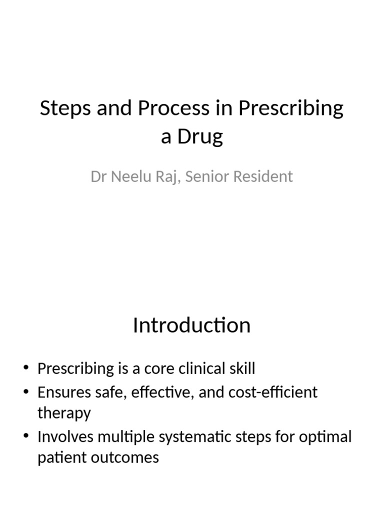 Steps for Rational Drug Prescribing | PDF