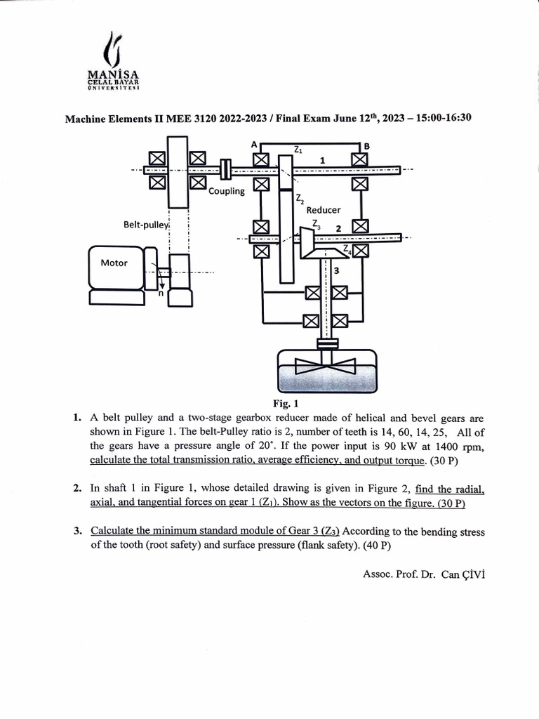 Machine Elements 2 2022 2023 Final Answers | PDF